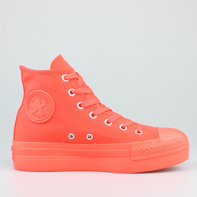 CONVERSE ALL STAR Chucks Platform Hi Neon Orange Fiery Coral Plateau