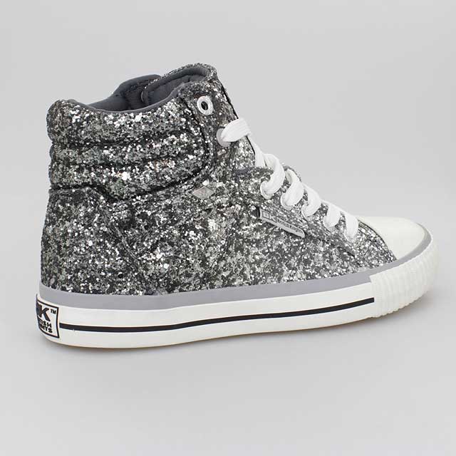 BK BRITISH KNIGHTS DAMEN SCHUHE DEE ROCO GLITTER SILBER GRAU BK BRITISH KNIGHTS DAMEN SCHUHE DEE ROCO GLITTER SILBER GRAU