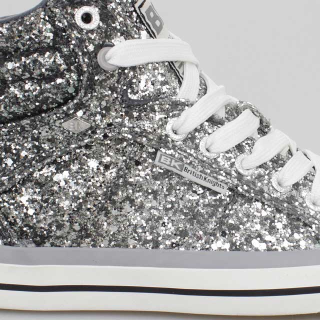 BK BRITISH KNIGHTS DAMEN SCHUHE DEE ROCO GLITTER SILBER GRAU BK BRITISH KNIGHTS DAMEN SCHUHE DEE ROCO GLITTER SILBER GRAU